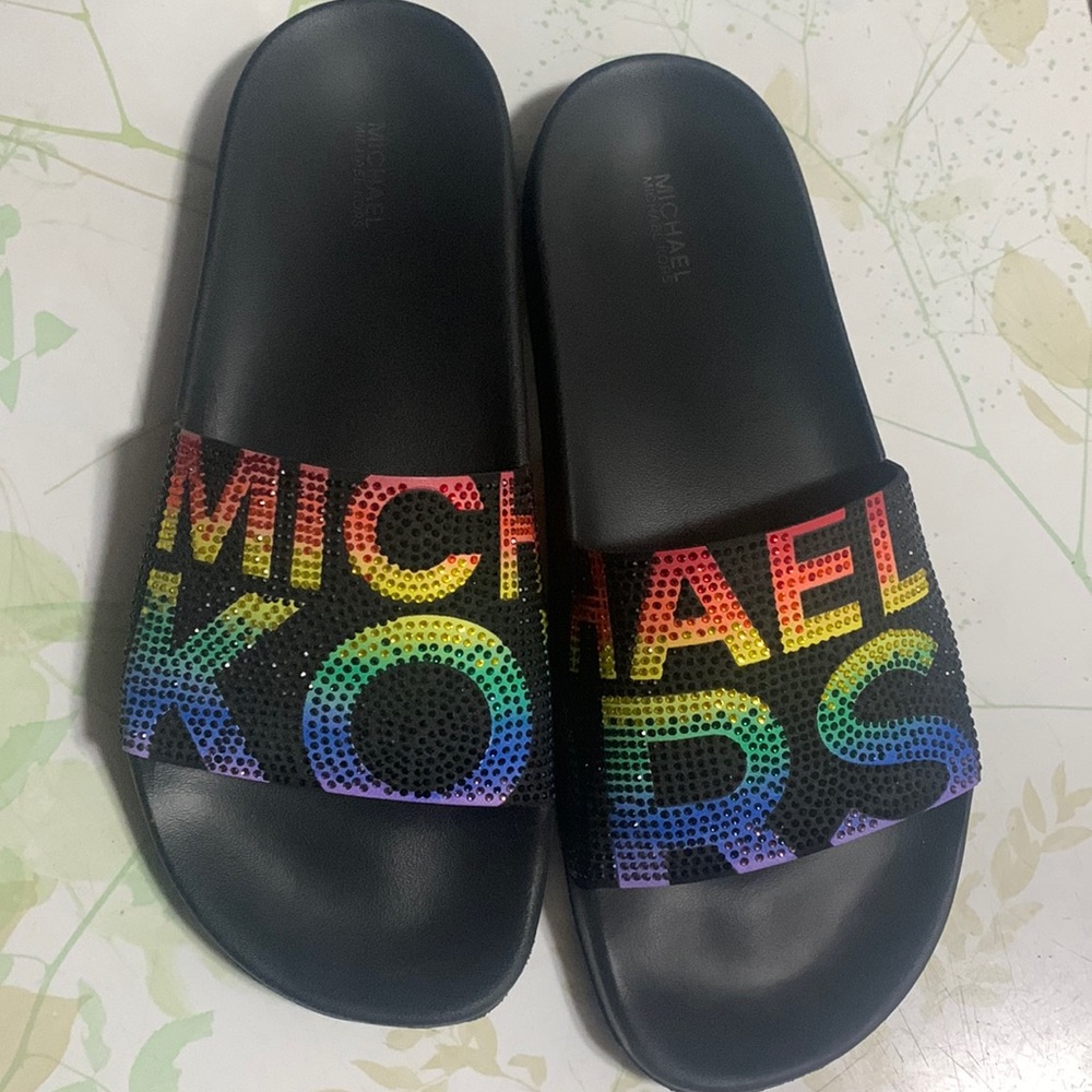 Michael Kors Rainbow 🌈 Pride Slides size 10